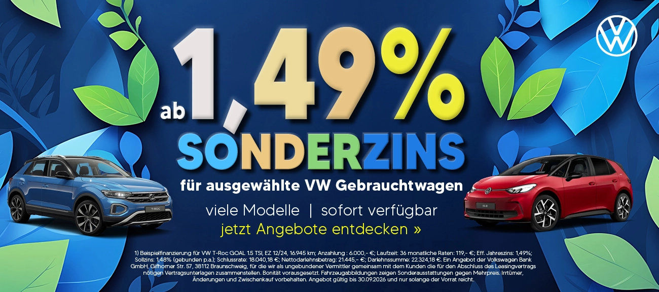 VW 1,49% Sonderzins
